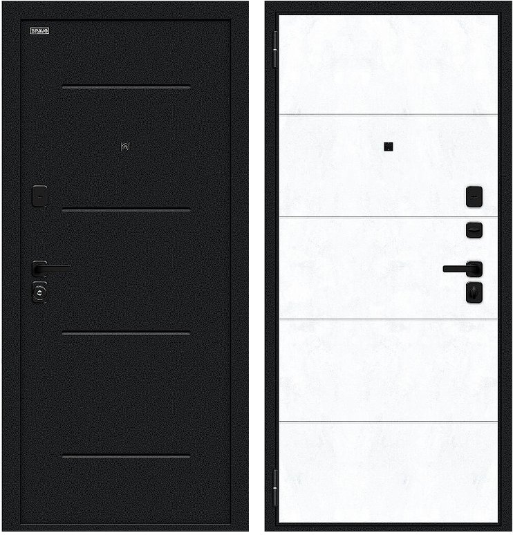 Фото Дверь Браво Граффити-1 Инсайд/SBlack Букле черное/Snow Art DIS007407